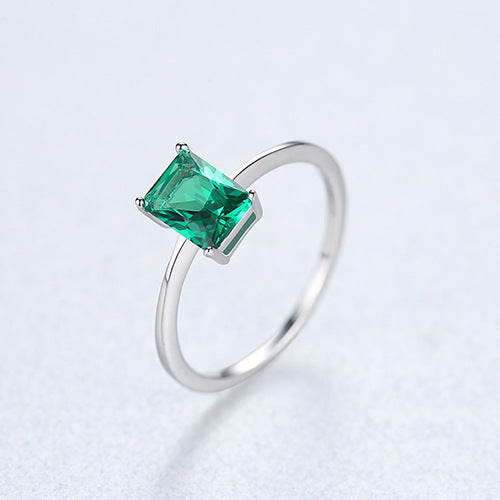 Imperial Green Ring S925 Silver Diamond Ring
