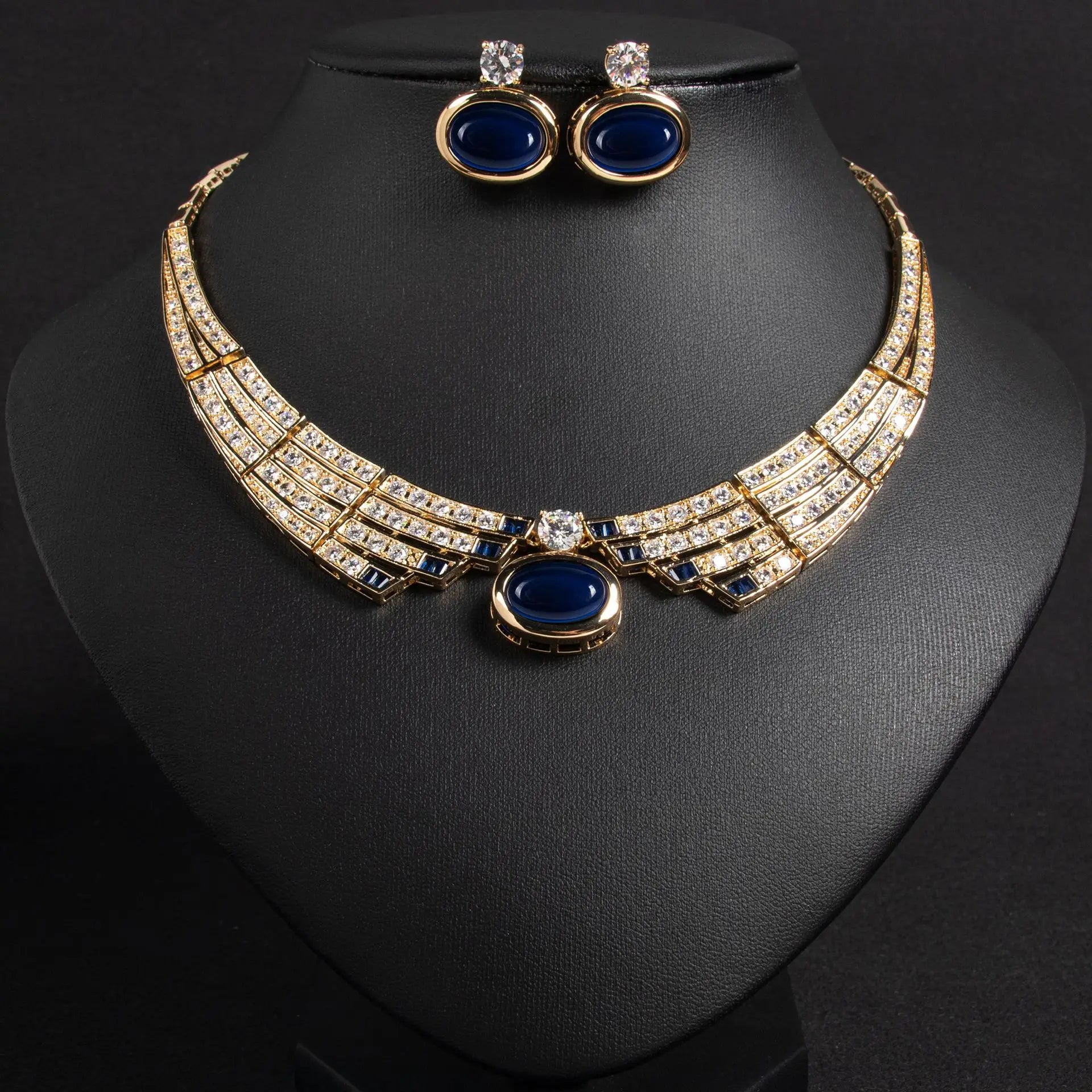 2 Piece Jewellery Set Exquisite Luxury Ladies Necklace Earrings Dress Party Wedding Bridal Hundred Stunning Accessories M-371