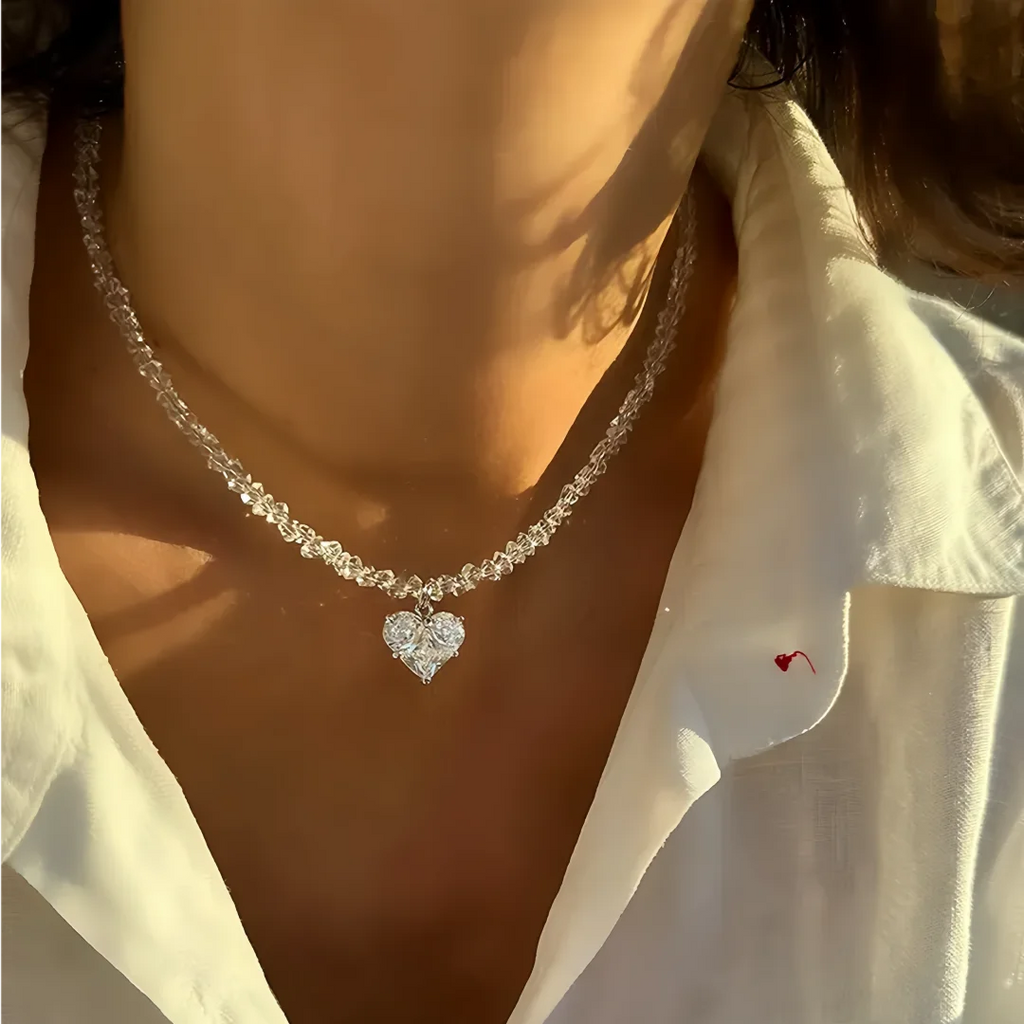 Design Exaggerated Baroque Transparent Crystal Chain With Sexy Zircon Cross Pendant Necklace For Women Wedding Praty Gift