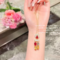 Luxury 18K Gold Color Jewelry Set Multicolour Zircon Crystal Necklace Ring Earrings Women Gorgeous Wedding Statement Jewelry