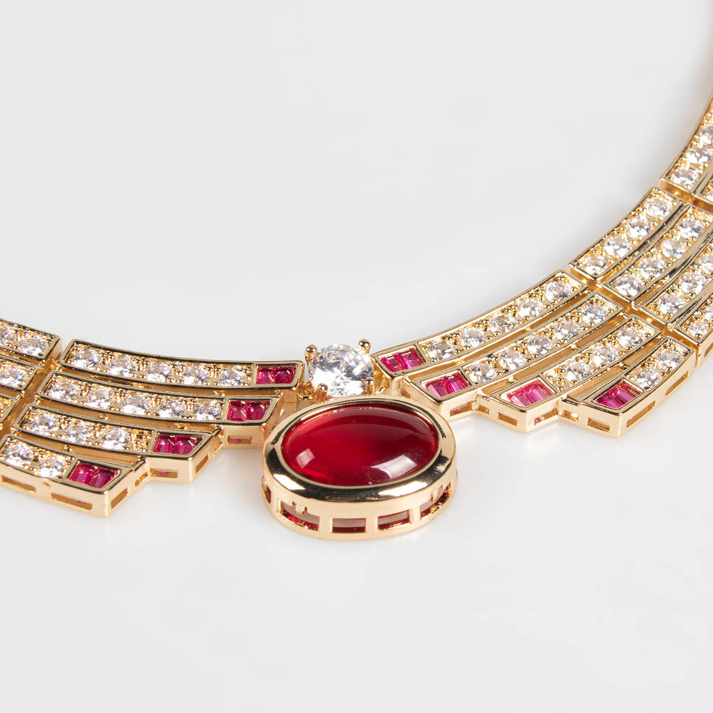 2 Piece Jewellery Set Exquisite Luxury Ladies Necklace Earrings Dress Party Wedding Bridal Hundred Stunning Accessories M-371