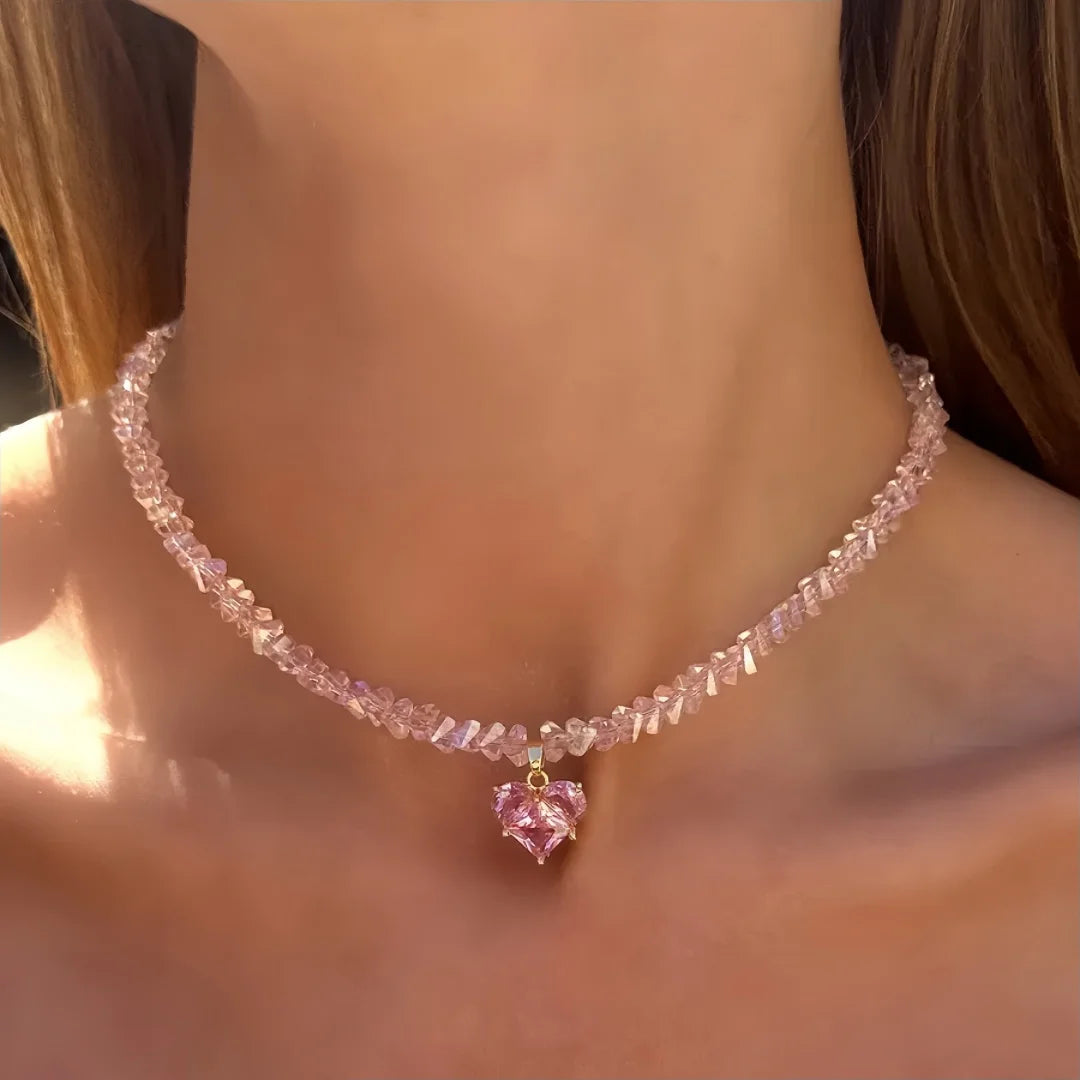 Design Exaggerated Baroque Transparent Crystal Chain With Sexy Zircon Cross Pendant Necklace For Women Wedding Praty Gift