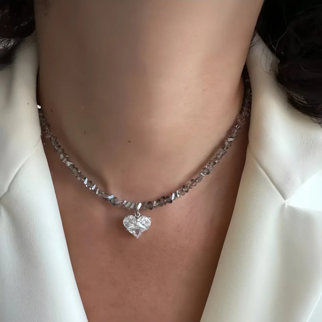 Design Exaggerated Baroque Transparent Crystal Chain With Sexy Zircon Cross Pendant Necklace For Women Wedding Praty Gift