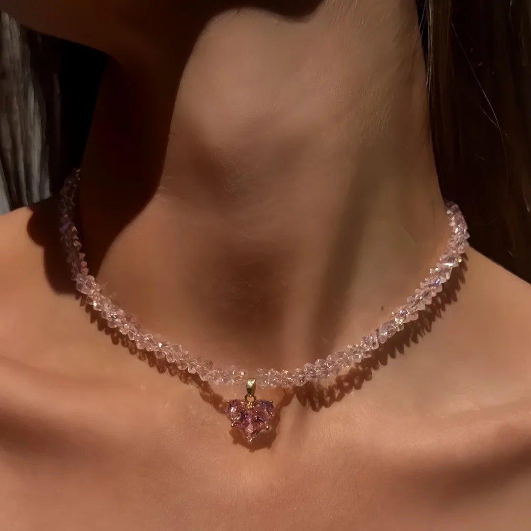 Design Exaggerated Baroque Transparent Crystal Chain With Sexy Zircon Cross Pendant Necklace For Women Wedding Praty Gift