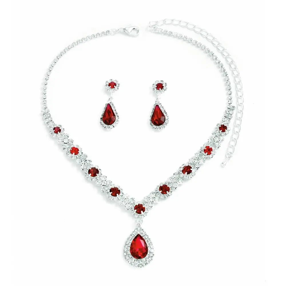 Fashionable Crystal Jewelry Necklace Earring Set Premium Luxury Pendant Necklace Original Design Inlaid Zircon
