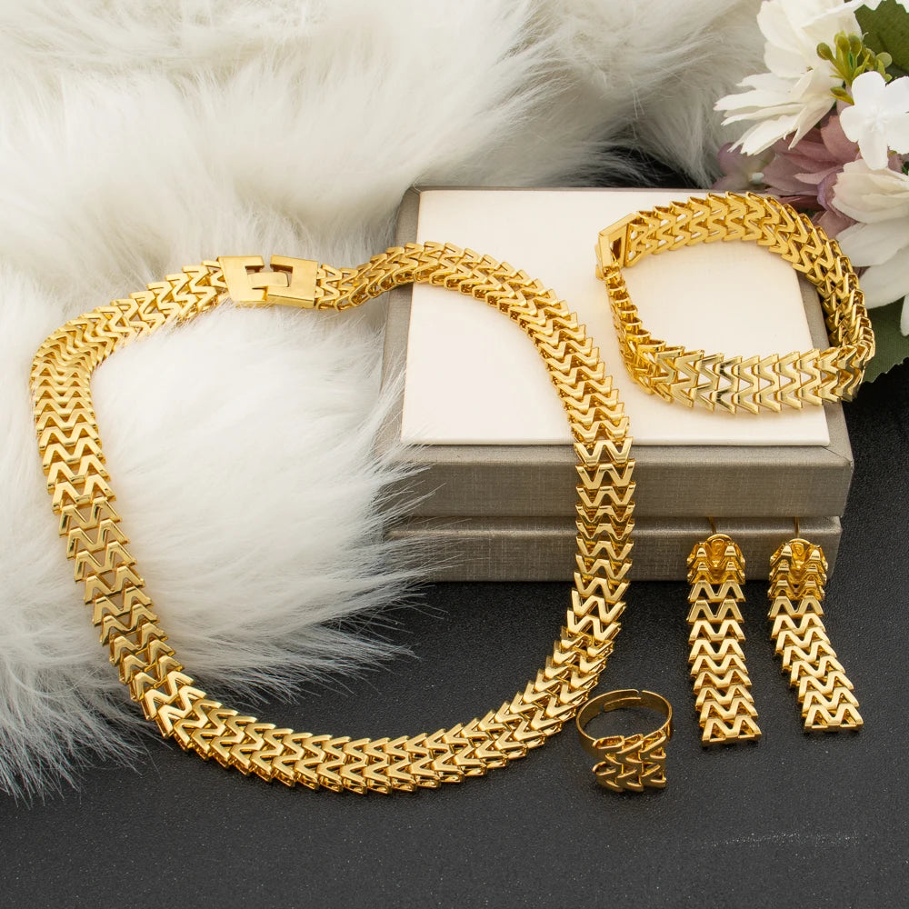 Necklace & Earring Set for Women,  Bracelet Jewelry Sets, Bridal Wedding Gift Jewellery Woman Accessories