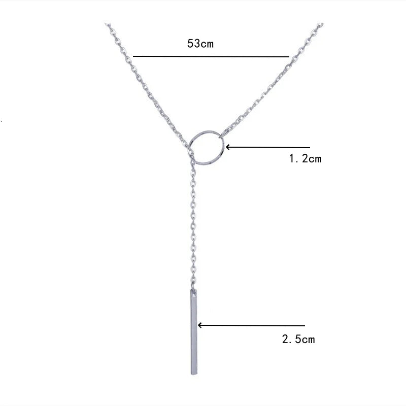 2025 New Fashion Necklace Design Ladies Fashion Simple Simple Metal Round Necklace Wholesale Sales